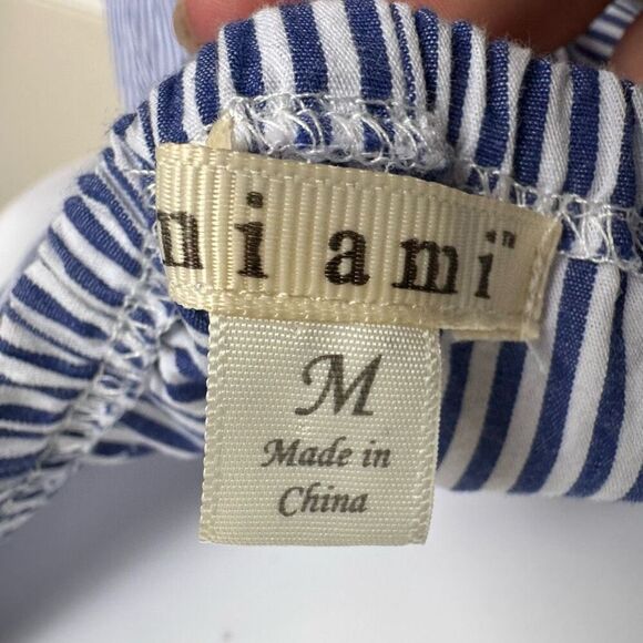 Miami Blue And White Embroidered Summer Dress Size M - Picture 6 of 6